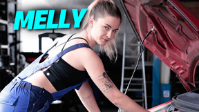 Car Crazy Hottie Fucking Herself In Her Garage